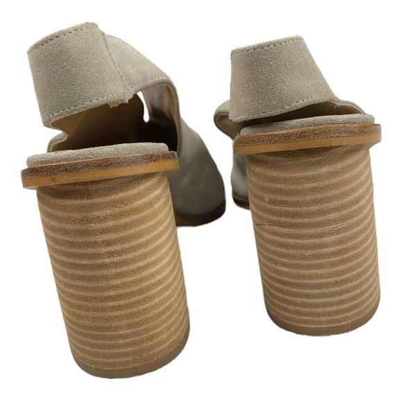 New Anthropologie Tracy Gray Suede Peep Toe Sling Back Heels-7.5 - Picture 3 of 7